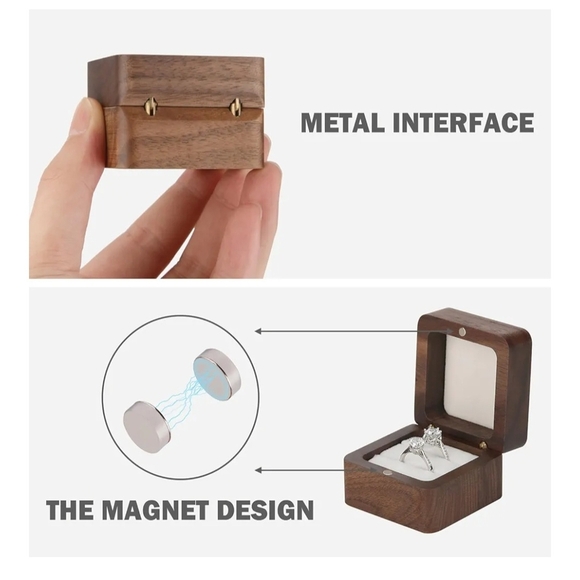 Wooden Ring Box with Two Slots - Picture 4 of 5